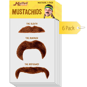 brown mustache set of 3