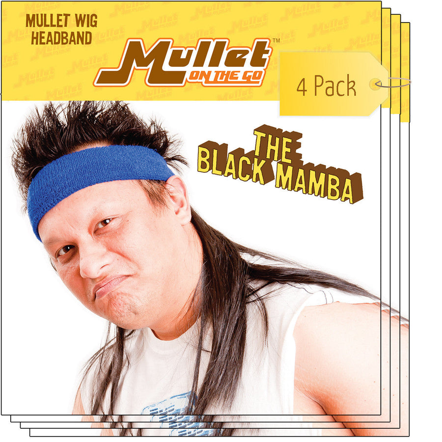 The Black Mamba Mullet Headband Wig - 120 Pack