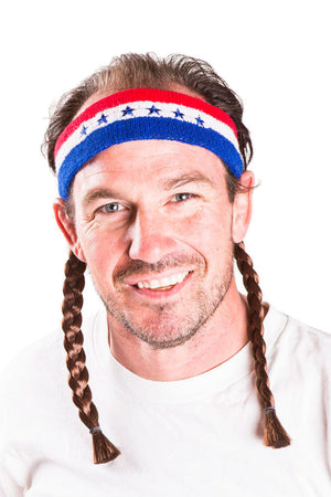The Willie Braided Mullet Headband Wig