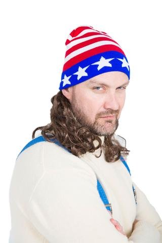 The Iceman Mullet Ski Hat Combo